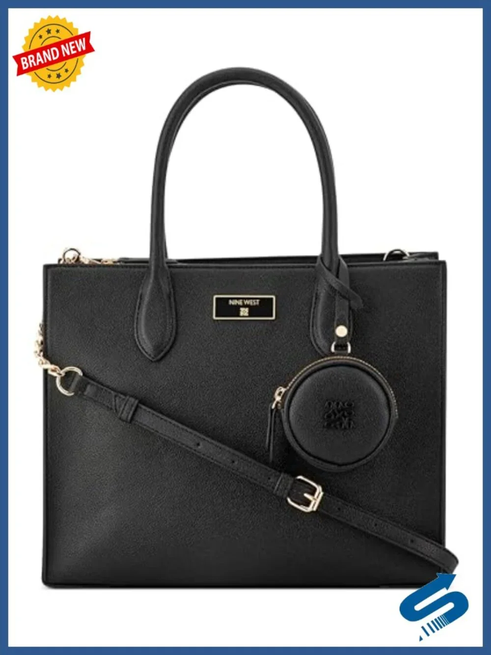 Nine West Magdalina Triple Compartment Shopper Satchel - Faux Leather, Magnetic